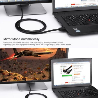 Ugreen UG10120HD103TK 1M màu Đen Cáp tín hiệu HDMI chuẩn 1.4 đầu bẻ góc 90 độ - HÀNG CHÍNH HÃNG