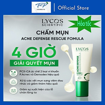 Kem Chấm Mụn 4H Lycos - Kem Mụn ACNE DEFENSE RESCUE FORMULA LYCOS 10G : Giảm Sưng Viêm, Kháng Khuẩn & Gom Cồi Acne Defense Rescue Formula Lycos – 10g
