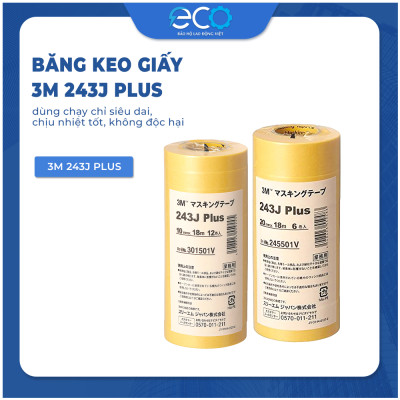 Băng keo giấy 3M 243J Plus dùng chạy chỉ siêu dai, chịu nhiệt tốt, không độc hại