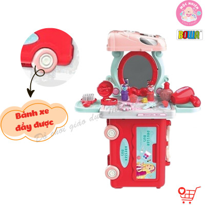 Bộ đồ chơi hướng nghiệp nhập vai Bowa 8078 - Xe buýt trang điểm 25 chi tiết (bánh xe đẩy được)