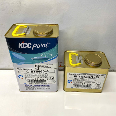 Sơn sàn bê tông epoxy KCC ET5660 Base C màu đỏ 2290 _ 4L/Bộ