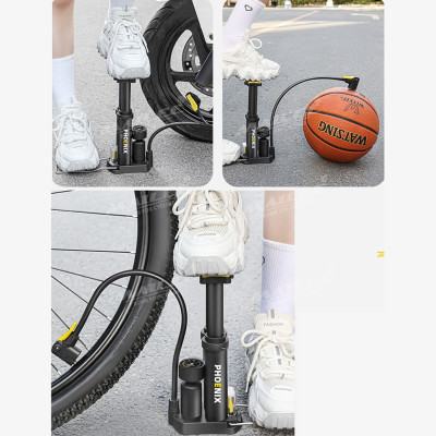 Bơm Chân Mini Di Động FP-9809E cho Xe máy/ xe đạp/ xe ô tô, ống đôi, 170 psi, vỏ nhựa ABS, lõi bơm nhôm, van đa năng 2 lỗ đa dụng - Mai Lee