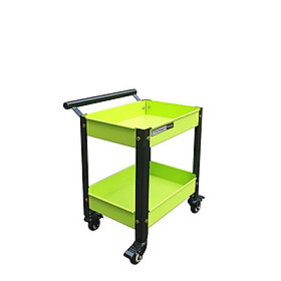 Xe đẩy dụng cụ mini 2 tầng có tay nắm thép sơn tĩnh điện