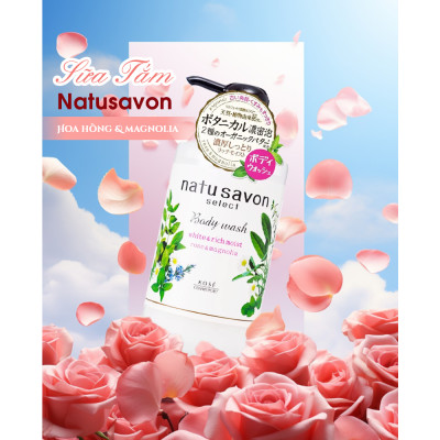 Sữa Tắm Dưỡng Trắng Và Mềm Mịn Da Kose Softymo Natusavon Select Body White & Rich Moist (500 mL)