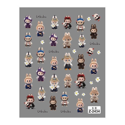 Sticker Dán Móng 5D Hình Labubu Đáng Yêu, Sticker Làm Nail, Miếng Dán Móng Tay 5D Labubu Cute Ngộ Ngĩnh Hot Trend
