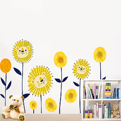 Decal dán tường hoa mặt trời hoạt hình ZOOYOO XH-9292