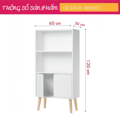Kệ sách gỗ công nghiệp MDF kiểu nhỏ gọn SMLIFE Bemco