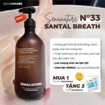 (Tặng 3 nạ) Sữa tắm nước hoa SENANATURE NOURISHING THERAPY FROM BOTANICAL EXTRACTS Perfumed Body Wash 1000ml