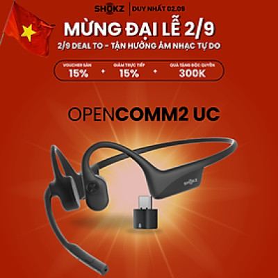 Tai nghe Bluetooth truyền âm thanh qua xương Shokz OPENCOMM2/OPENCOMM2 UC - Hàng Chính Hãng