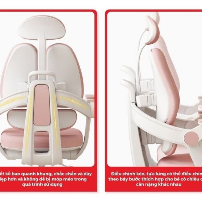 Ghế học sinh chống gù đa năng Juno sofa nâng hạ chiều cao tay gạt CT GV26 có khóa bánh trọng lực, xoay 360 độ