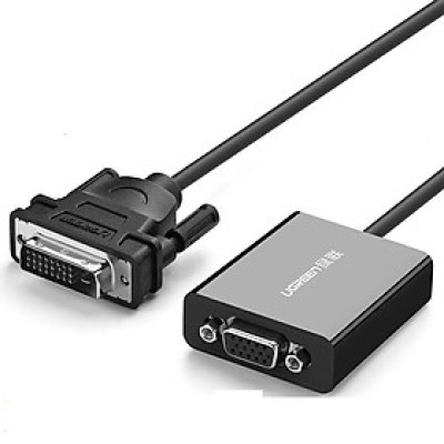 Ugreen UG40387MM108TK 30CM màu Đen Cáp chuyển đổi DVI D 24 + 1 sang VGA cáp tròn - HÀNG CHÍNH HÃNG