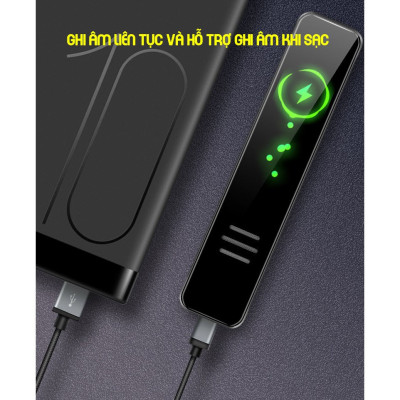 ROGTZ - Máy ghi âm kỹ thuật số AZONE T68, 8GB, Pin sạc, Thiết kế hiện đại, Chất liệu cao cấp, Loại bỏ tạp âm, Dung lượng pin cao, Nhiều tính năng thông minh, Nghe nhạc MP3, Lặp lại, Phát ngẫu nhiên, Hẹn giờ tự động, Bộ nhớ trong 8GB, Hàng Chính Hãng