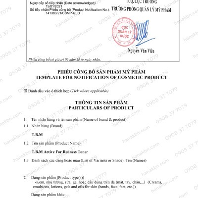 Nước Hoa Hồng TBM Active For Redness Toner (1000ml) (Hàng Chính Hãng)