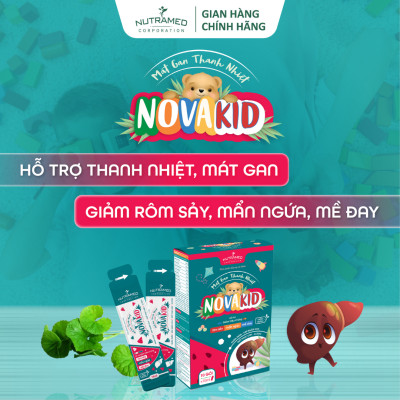 Gói uống Novakid hỗ trợ tiêu độc, mát gan thanh nhiệt cho trẻ em (10 gói) - Nutramed