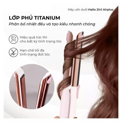 Máy Uốn Duỗi Tạo Kiểu Halio 2 In 1 Airplus Hair Styler - Hàng Chính Hãng