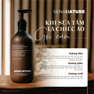 (Tặng 3 nạ) Sữa tắm nước hoa SENANATURE NOURISHING THERAPY FROM BOTANICAL EXTRACTS Perfumed Body Wash 1000ml