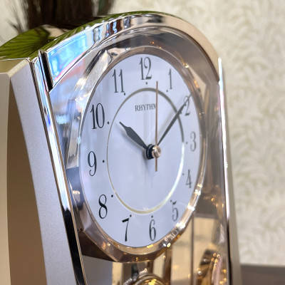 Đồng hồ để bàn Nhật Bản Rhythm 4RP772WR13- Kt 7.8 x 21.3 x 7.6cm, 750g. Vỏ nhựa, dùng PIN