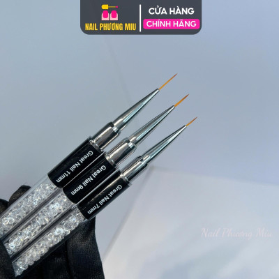 Cọ Nét Cán Đá Cao Cấp Great Nail Size 7mm, 9mm, 11mm B281, Cọ Vẽ Đường Nét Siêu Mảnh Làm Nail Trang Trí Móng