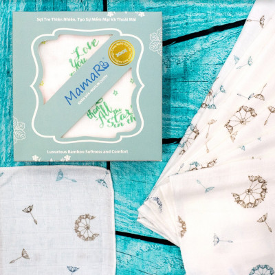 Bộ 10 cái khăn sữa vải sợi tre cho bé 30x30 Mamaru MA-KS30X30 - Diệt khuẩn, hút ẩm tốt, kháng tia UV