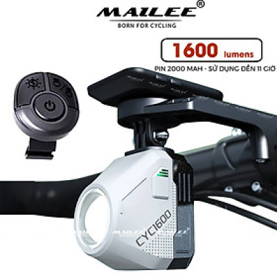 Đèn Xe Đạp Trước CYC 1600 Lumens Chống Chói Có kèm Remote và Giá đỡ, thời gian sử dụng lên đến 11h (tùy chế độ) Đi Đêm Địa Hình Có pha/cos - Mai Lee