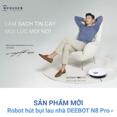 Robot Hút Bụi Lau Nhà Ecovacs T30S Pro Xòe Giẻ, Giảm Rối Tóc Lực Hút 11.000 Pa - Hàng Chính Hãng
