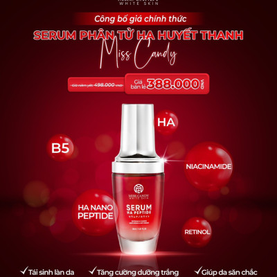[MISS CANDY] Serum Phân Tử HA Huyết Thanh MISS CANDY 30ml Giúp Cấp Ẩm Chuyên Sâu, Tăng Sinh Collagen, Tăng Cường Dưỡng Trắng, Tái Sinh Làn Da, Chống Lão Hóa Da - Gia Tuệ House