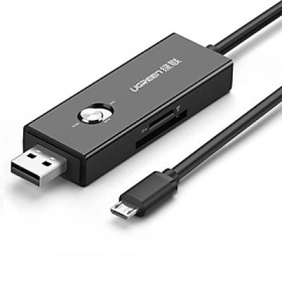 Ugreen 30518 30CM màu Đen Cáp chuyển MICRO USB sang USB 2.0 đọc thẻ SD + TF hỗ trợ OTG 30518 Hàng chính Hãng