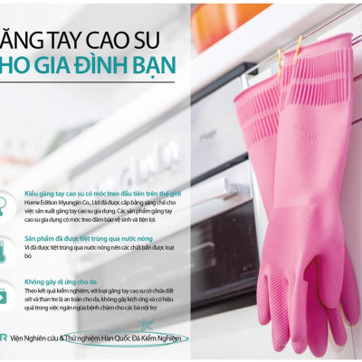 Găng Tay Cao Su Tự Nhiện Hàn Quốc Có Móc 38 Cm