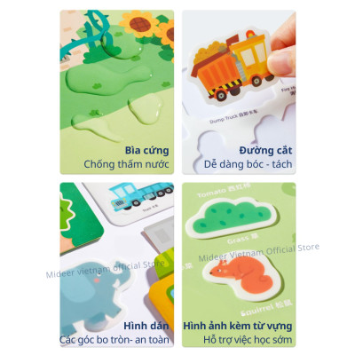 Sticker dán cho bé dùng được nhiều lần Mideer Reusable Jelly Sticker Set dán được trên nhiều bề mặt