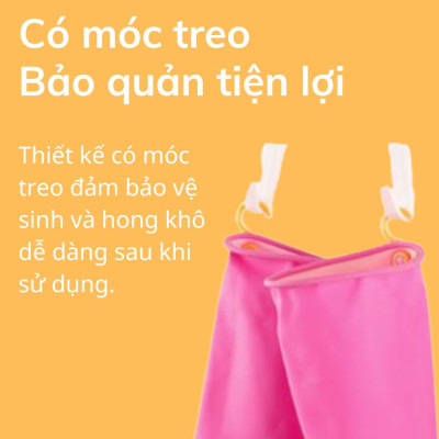 Găng Tay Cao Su Tự Nhiên Hàn Quốc Thương Hiệu BEIGL Có Móc Đủ Kích Cỡ