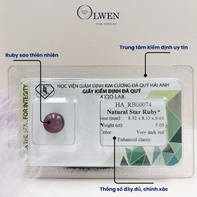 Viên đá Ruby sao thiên nhiên_HA-RB00074