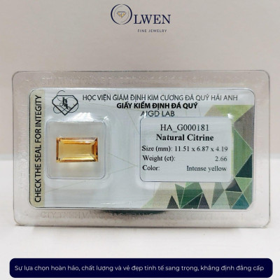 Viên đá thạch anh vàng ( citrine ) thiên nhiên  HA_G000181