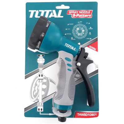 Đầu phun nước máy xịt rửa 3/4" chuyên dụng TOTAL THWS010901 - Rửa xe, tưới cây, nhiều chế độ rửa tiện lợi, bền bỉ, tay cằm chắc chắn