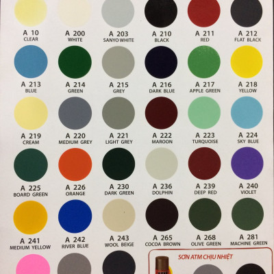 Sơn xịt chịu nhiệt màu bạc ATM H680