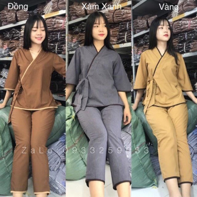 ĐỒ LAM ĐI CHÙA  Mẫu Nhật Nơ Không Thêu