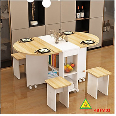 Bàn ăn gấp gọn, bàn ăn thông minh 4BTM02- Nội thấtv lắp ráp Viễn Đông Adv