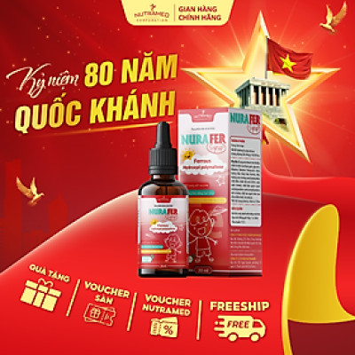 Siro Nurafer hỗ trợ bổ sung sắt giúp giảm nguy cơ thiếu máu do thiếu sắt (30ml) - Nutramed