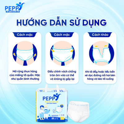 [GÓI LỚN TIẾT KIỆM] Tã/Bỉm Quần Người Lớn, Người Già Peppy Siêu Mỏng, Siêu Thấm, Kháng Khuẩn size M/L (40 Miếng)
