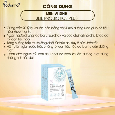 Men Vi Sinh JEIL PROBIOTICS PLUS. Men tiêu hóa chứa đến 20 tỷ lợi khuẩn tốt cho đường ruột