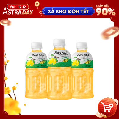 Combo 3 Chai Nước Mogu Mogu Thạch Dừa Vị Xoài Thái Lan