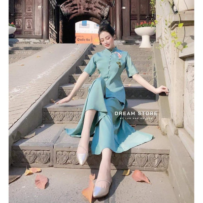 Set bộ đi chùa cho nữ dịu dàng xinh xắn SJ14