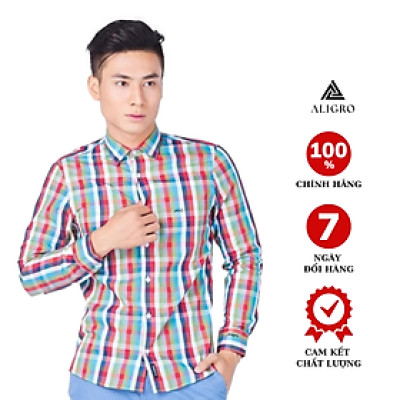 Áo Sơ Mi Nam Tay Dài Aligro Sọc Đỏ ALGS061