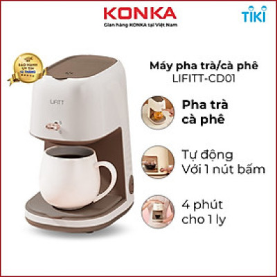 Máy Pha Cà Phê KONKA 2501M dễ sử dụng công suất 400W pha cà phê nhỏ giọt bình chứa tối đa 0.5L thời gian pha nhanh chóng thiết kế hiện đại sang trọng bảo hành 12 tháng - Hàng Nhập Khẩu
