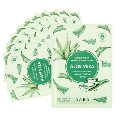 Bộ 10 miếng mặt nạ tinh chất Lô Hội Dabo I Need Nature Mask Sheet Aloevera 23g