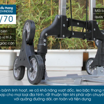 Xe Kéo Đẩy Leo Cầu Thang 6 Bánh Rút Gọn ADVINDEQ TL-35/70 (35kg) - Hàng Chính Hãng
