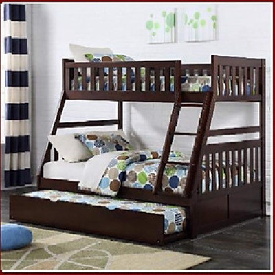 Giường 3 Tầng Victoria Gỗ Tự Nhiên - Nâu