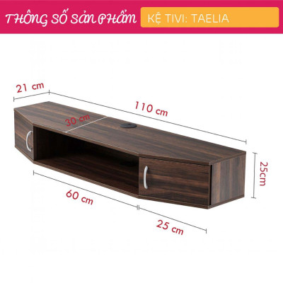 Kệ tivi gắn tường cho phòng ngủ SMLIFE Taelia