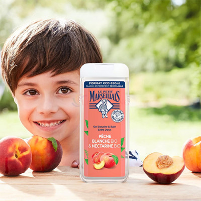 Gel tắm 92% hữu cơ Le Petit Marseillais (650ml) - Hàng chính hãng