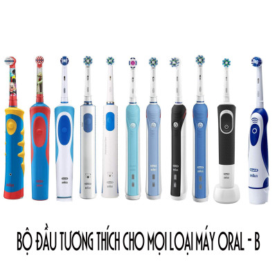 Cho máy Oral-B Braun, Bộ 4 đầu bàn chải đánh răng điện - Trẻ em, cho mọi loại máy - EB10A