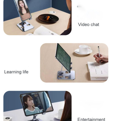 Giá kệ đỡ dành cho điện thoại máy tính bảng hợp kim nhôm siêu mỏng nhẹ gấp gọn điều chỉnh nhiều nấc độ cao K3 - Hàng chính hãng